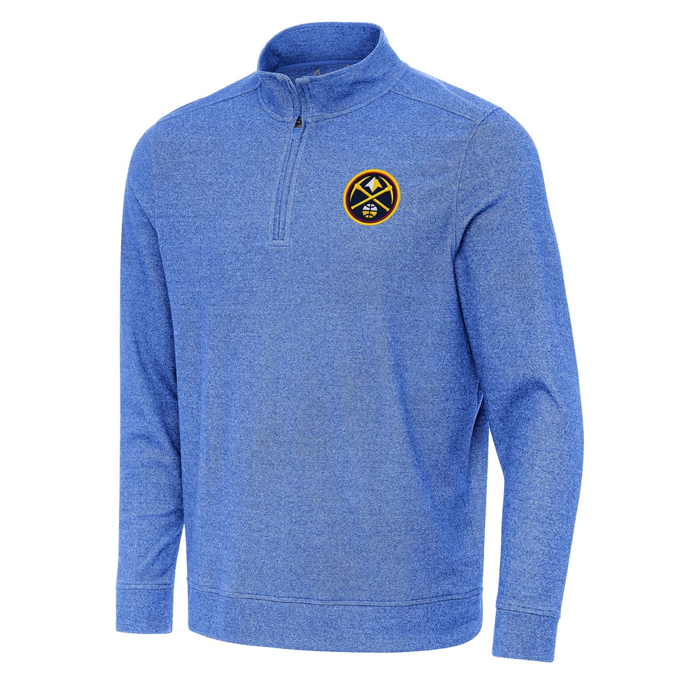 Denver Nuggets Antigua Subtle Quarter-Zip Sweatshirt - Heather Royal