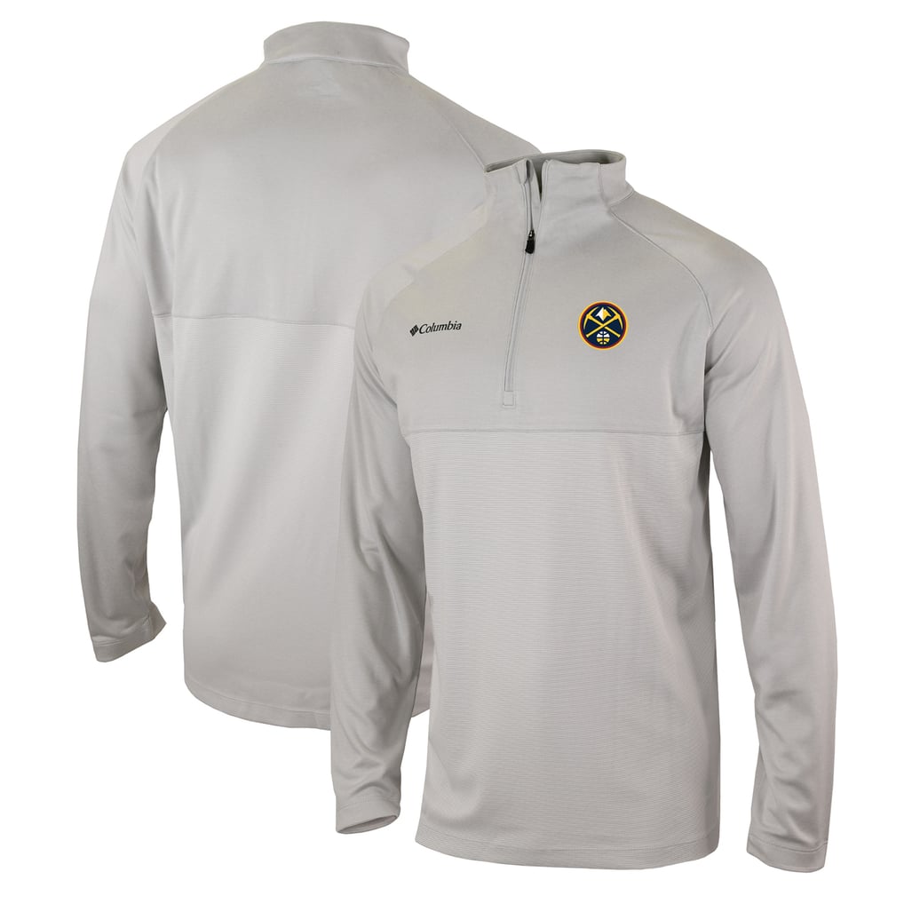  Denver Nuggets Columbia Omni-Wick Rockin' It Quarter-Zip Pullover Top - Heather Gray