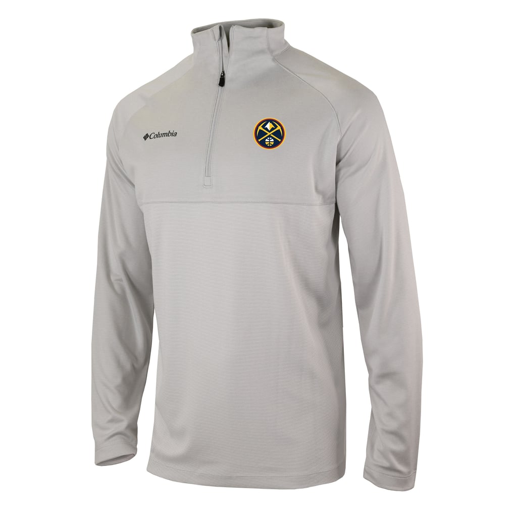  Denver Nuggets Columbia Omni-Wick Rockin' It Quarter-Zip Pullover Top - Heather Gray