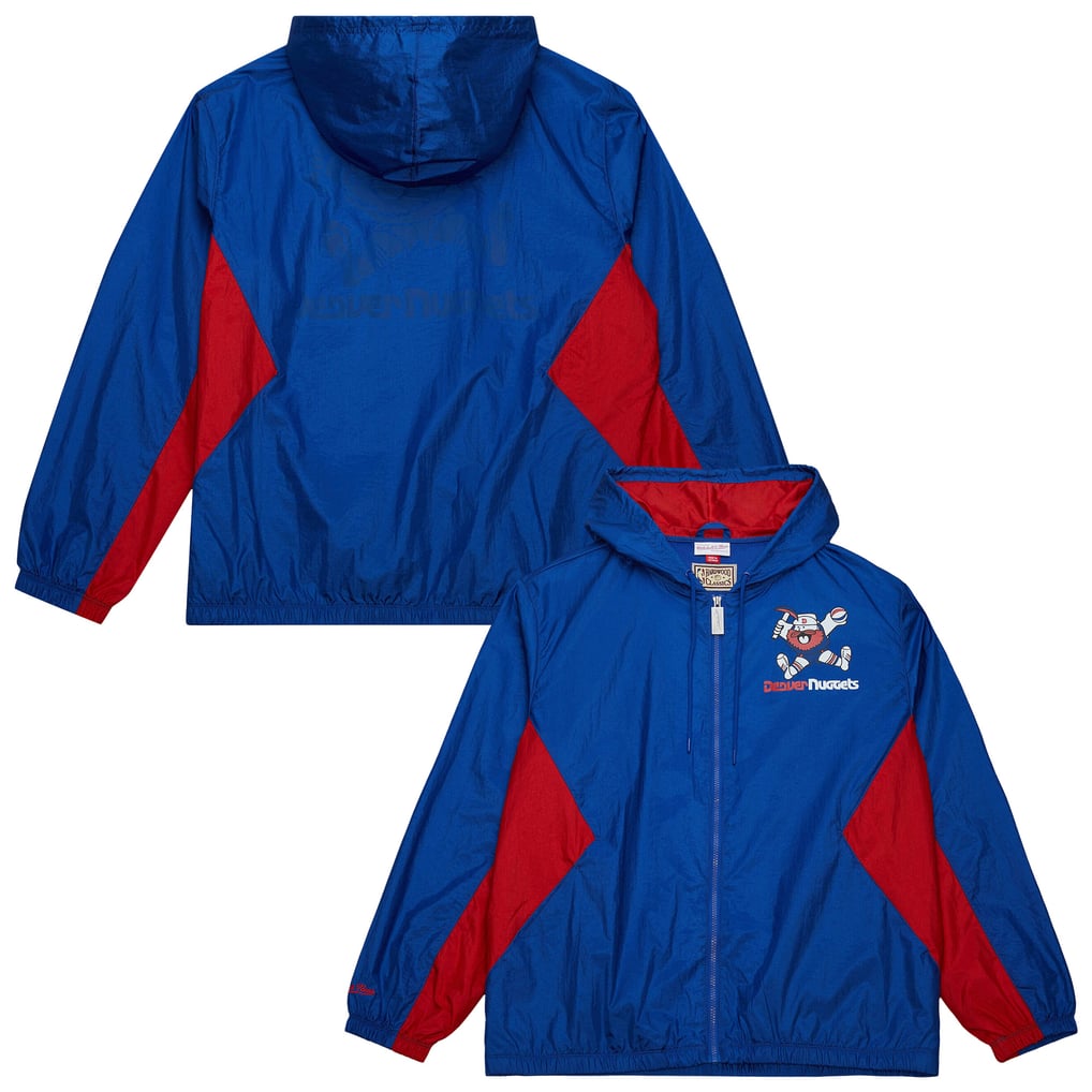 Denver Nuggets Mitchell & Ness Playmaker Full-Zip Hooded Windbreaker Jacket - Blue