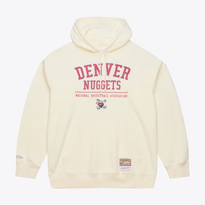 Denver Nuggets Mitchell & Ness Walk-Off Fleece Hoodie - Cream