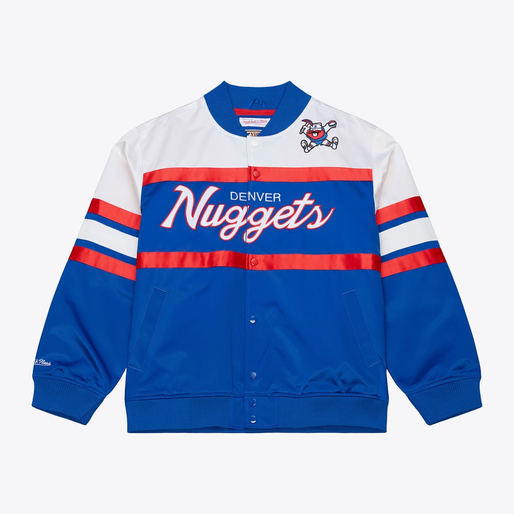  Denver Nuggets Mitchell & Ness Hardwood Classics Head Coach Lightweight Satin Full-Snap Jacket - Royal