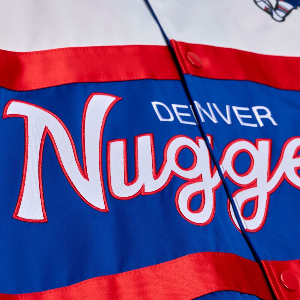  Denver Nuggets Mitchell & Ness Hardwood Classics Head Coach Lightweight Satin Full-Snap Jacket - Royal