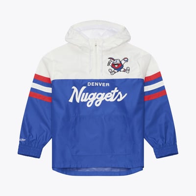  Denver Nuggets Mitchell & Ness Head Coach Lightweight Anorak Quarter-Zip Windbreaker - Royal
