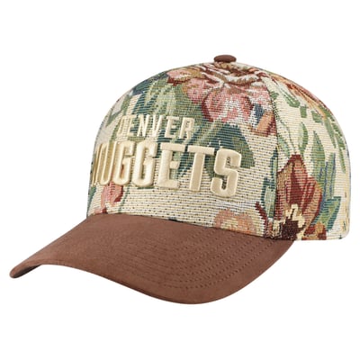Denver Nuggets Mitchell & Ness Tapestry Wordmark Pro Snapback Hat - Tan