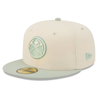 Denver Nuggets New Era Color Pack 2-Tone 59FIFTY Fitted Hat - Cream/Light Green