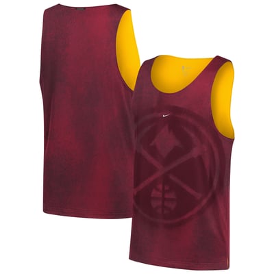 Denver Nuggets Nike 2026 Standard Issue Practice Icon Mesh Reversible Jersey - Crimson/Yellow