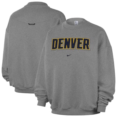  Denver Nuggets Nike Standard Issue Wordmark Fleece Therma-Fit Sweatshirt - Dark Heather Gray