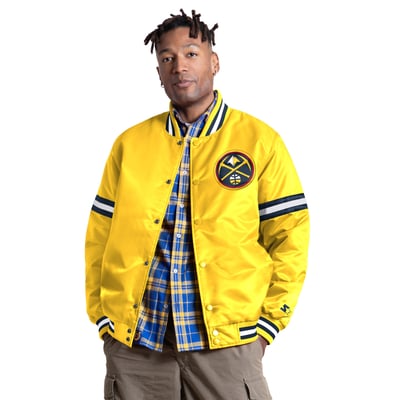 Denver Nuggets Starter Courtside II Varsity Full Snap Jacket - Gold