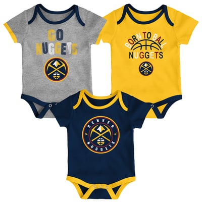 Denver Nuggets Outerstuff Newborn & Infant Born To Ball 3-Pack Bodysuit Set