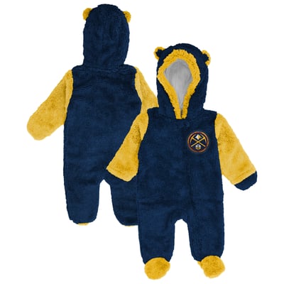 Denver Nuggets Outerstuff Newborn & Infant Stay Napping Fleece Bunting Full-Zip Sleeper - Navy