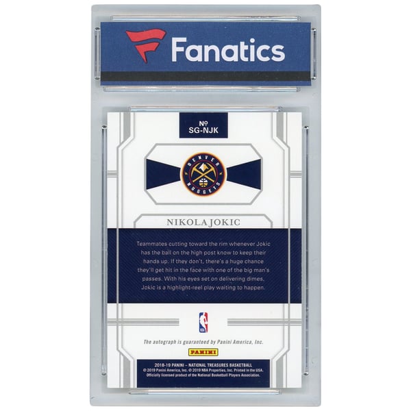 Autographed Denver Nuggets Nikola Jokic 2018-19 Panini National 