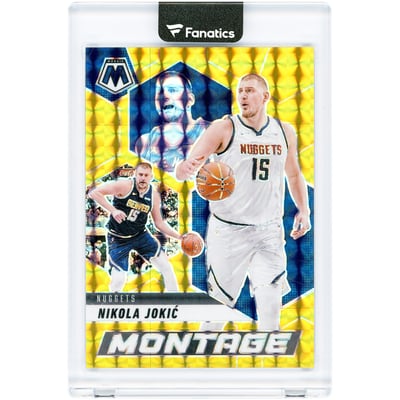 Nikola Jokić Denver Nuggets 2024-25 Panini Mosaic Montage Gold Mosaic Prizm #3 #3/10 Card 