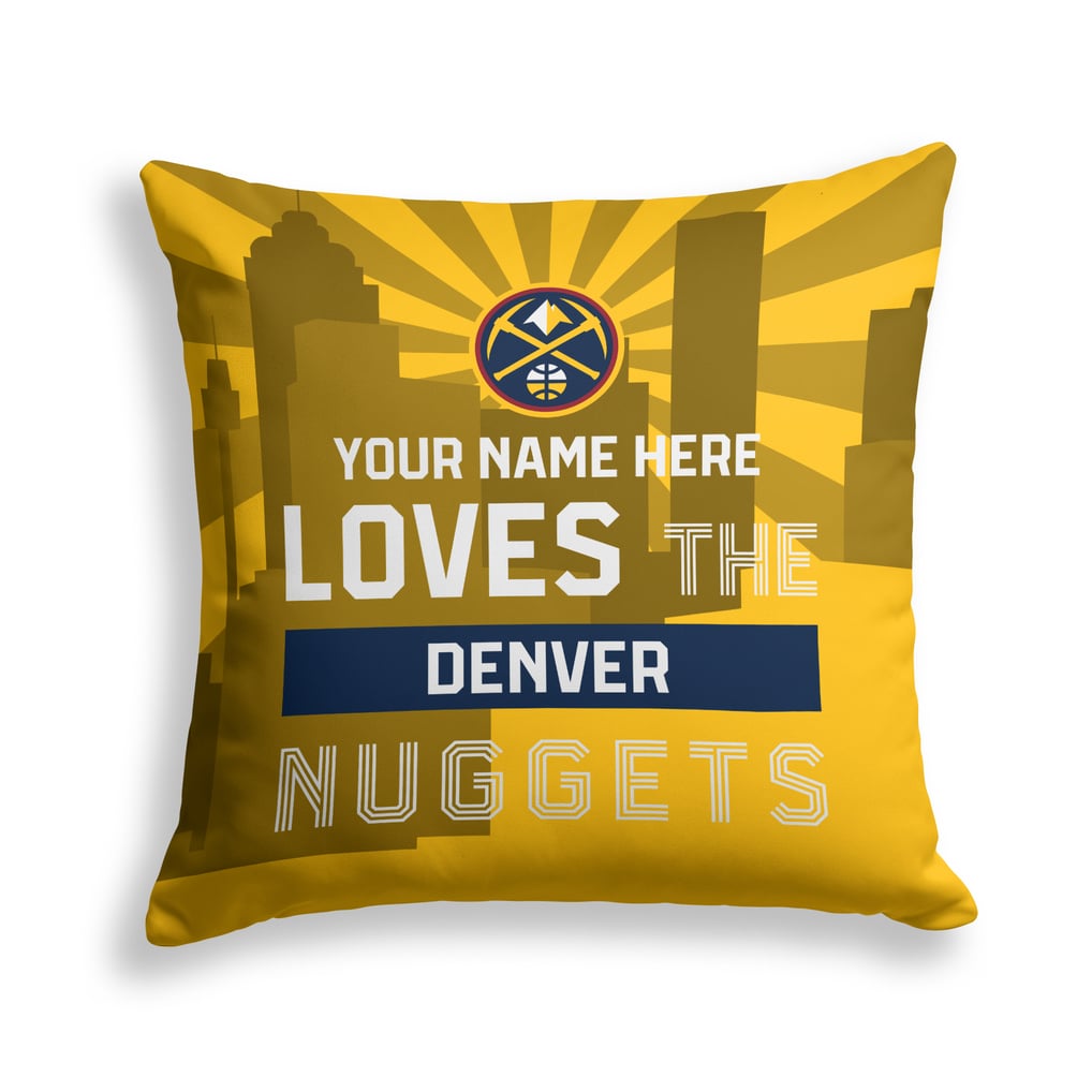 Denver Nuggets Pegasus 18" x 18" City Skyline Personalized Decor Pillow