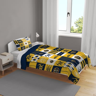 Denver Nuggets Pegasus Patchwork Plaid Two-Piece Twin/Twin XL Bed in a Bag Set