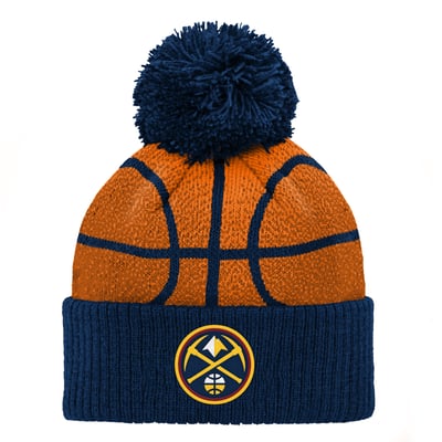 Denver Nuggets Preschool Basketball Head Cuffed Knit Hat with Pom - Navy