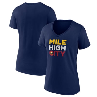  Denver Nuggets Women's Pick & Roll Coverage V-Neck T-Shirt - Navy