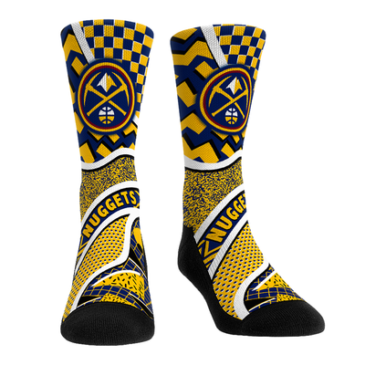  Denver Nuggets Rock Em Youth Ball Pattern Crew Socks - Yellow