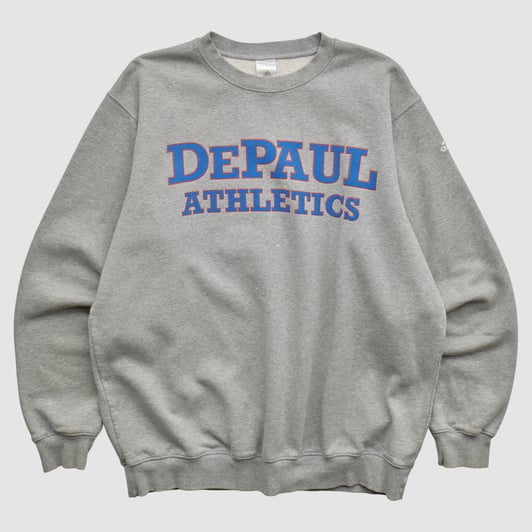 DePaul Blue Demons Adidas 2010s Pullover Sweatshirt - Gray - XL by Fanatics Real Vintage