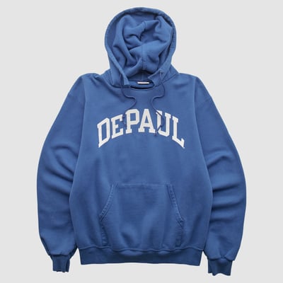 DePaul Blue Demons Champion 2000s Hooded Pullover Sweatshirt - Blue - XS by Fanatics Real Vintage