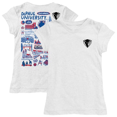  DePaul Blue Demons Vive La Fete Girls Toddler Impressions Artwork T-Shirt - White