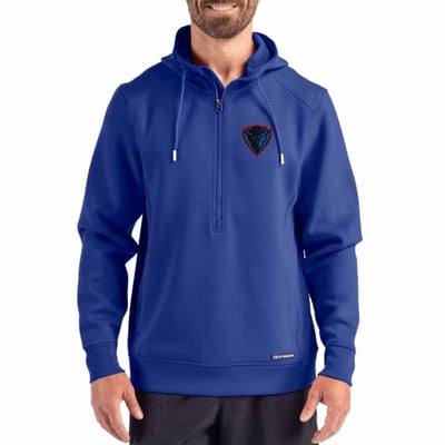  DePaul Blue Demons Cutter & Buck Roam Recycled Buttery Soft Knit Half-Zip Hoodie - Royal