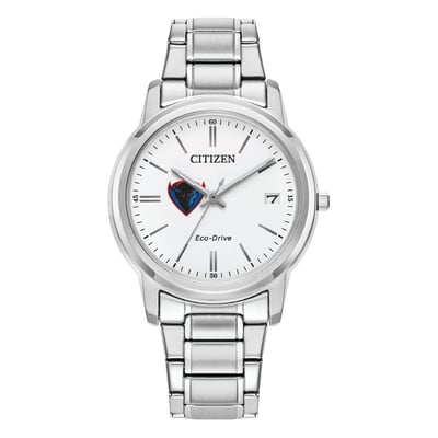  DePaul Blue Demons Citizen Watch Women's Eco-Drive White Dial Stainless Steel Watch - Silver