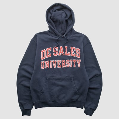 DeSales Bulldogs Champion 2000s Hooded Pullover Sweatshirt - Navy - XS by Fanatics Real Vintage