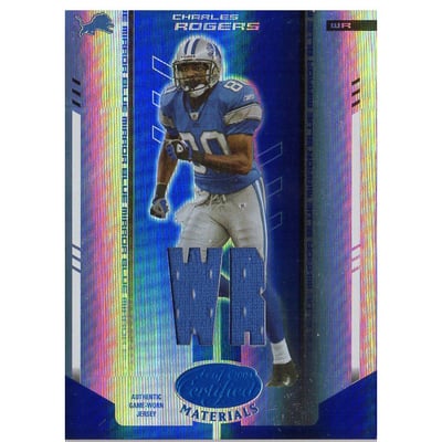 2004 Leaf Certified Materials Mirror Blue Materials #39 Charles Rogers