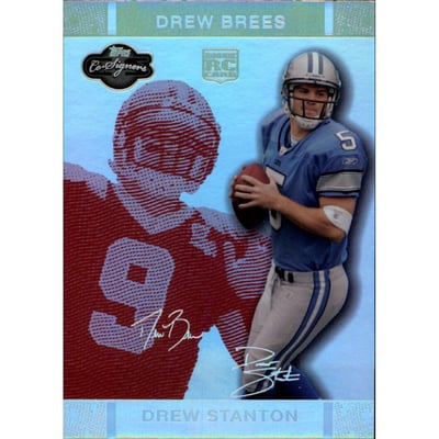 2007 Topps Co-Signers Changing Faces Holosilver Red #59B Drew Stanton/Drew Brees