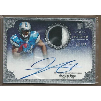 2010 Topps Five Star #172 Jahvid Best JSY AU/50 RC