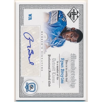 2012 Limited Membership Autographs #21 Ryan Broyles/99
