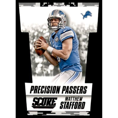 2015 Score Precision Passers Black Camo #10 Matthew Stafford