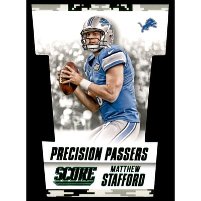 2015 Score Precision Passers Green Camo #10 Matthew Stafford