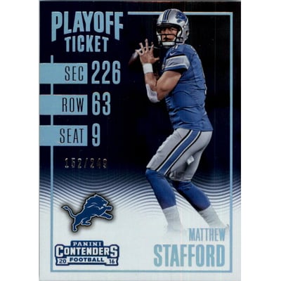 2016 Panini Contenders Playoff Ticket #30 Matthew Stafford
