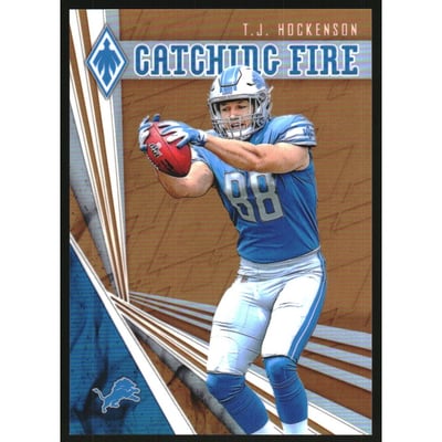 2019 Panini Phoenix Catching Fire Orange #9 T.J. Hockenson