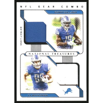 2020 Panini National Treasures NFL Gear Combo Materials #11 Kenny Golladay/T.J. Hockenson