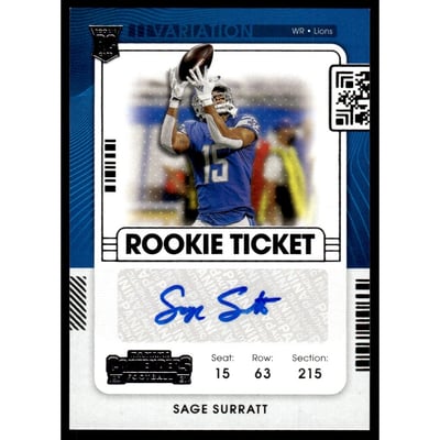 2021 Panini Contenders #264B Sage Surratt AU VAR