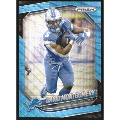 2025 Panini Prizm Prizms Blue Wave #164 David Montgomery