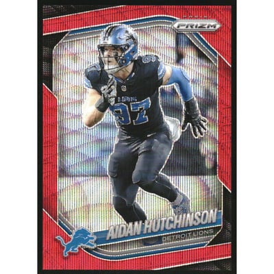 2025 Panini Prizm Prizms Red Wave #210 Aidan Hutchinson
