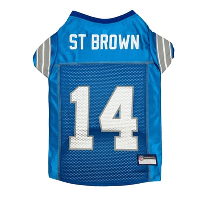 Amon-Ra St. Brown Detroit Lions Player Pet Jersey - Blue
