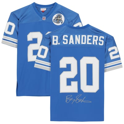 Barry Sanders Detroit Lions Fanatics Authentic Autographed Light Blue Mitchell & Ness Authentic Jersey