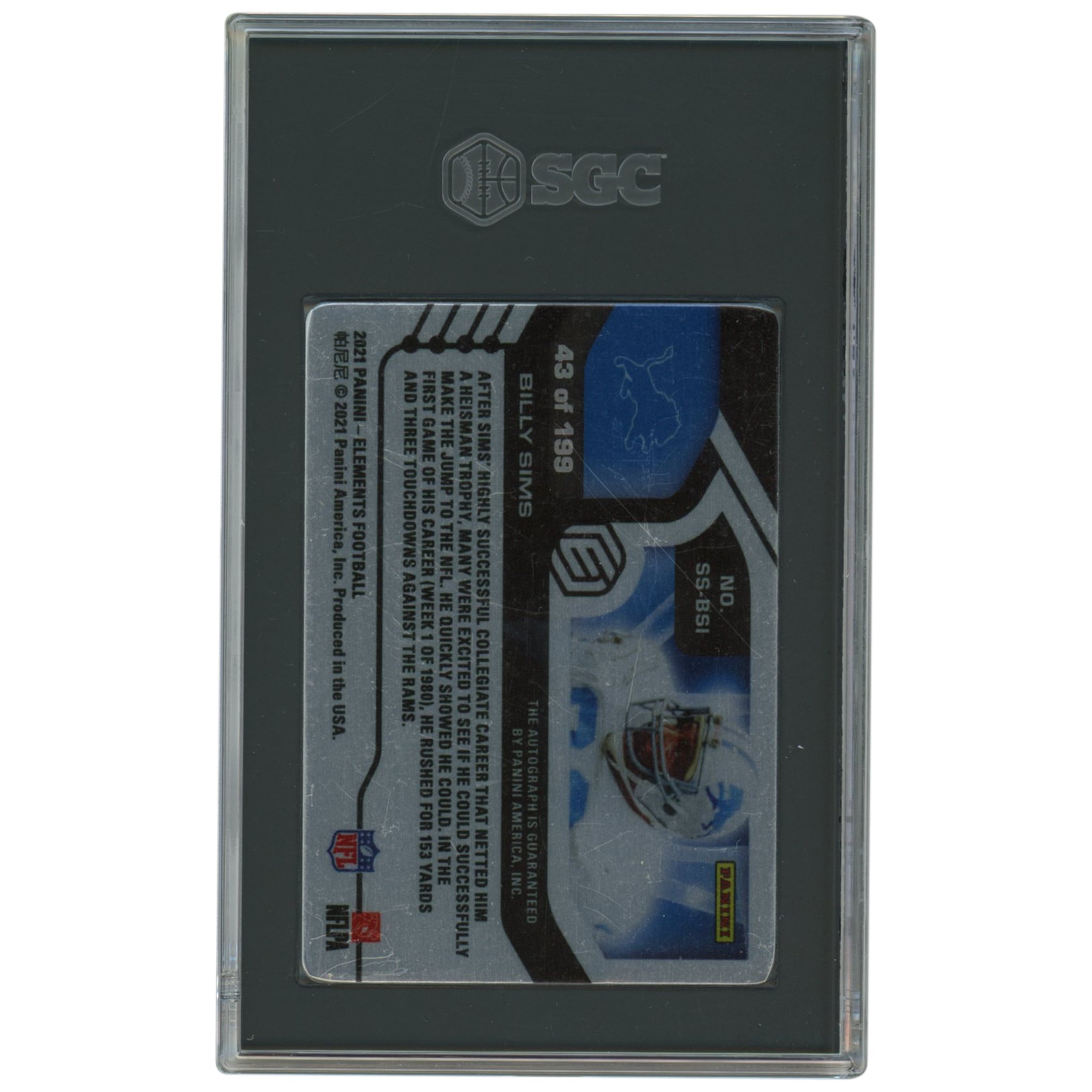 Billy Sims Detroit Lions Autographed 2021 Panini Elements #SS-BSI