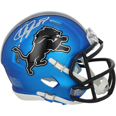 Calvin Johnson Detroit Lions Autographed Fanatics Authentic Riddell 2024 Alternate Speed Mini Helmet