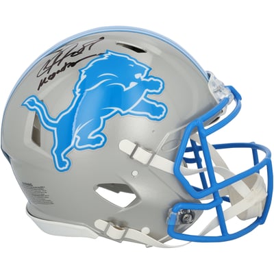 Calvin Johnson Detroit Lions Autographed Fanatics Authentic Riddell 2024 Speed Authentic Helmet with "Megatron" Inscription
