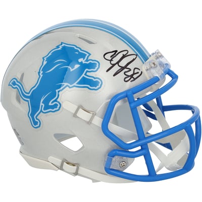 Calvin Johnson Detroit Lions Autographed Fanatics Authentic Riddell 2024 Speed Mini Helmet
