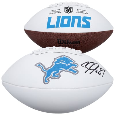 Calvin Johnson Detroit Lions Autographed Fanatics Authentic Wilson White Panel Football 