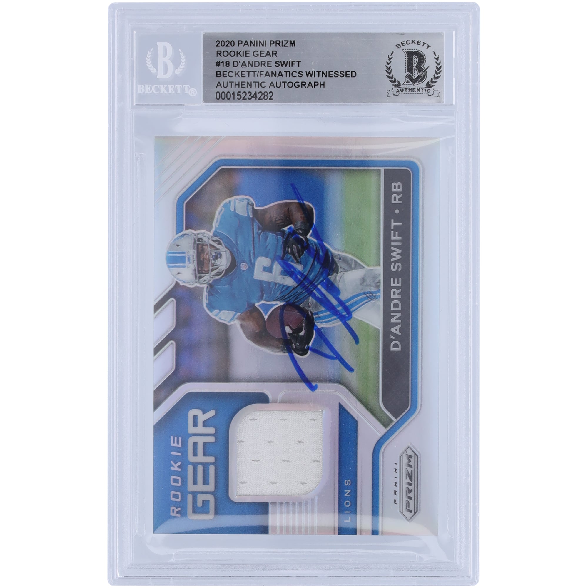 D'Andre Swift Detroit Lions Autographed 2020 Panini Prizm Rookie