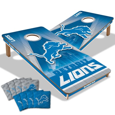 Detroit Lions 2' x 4' City Scape Wood Cornhole Game with Bags