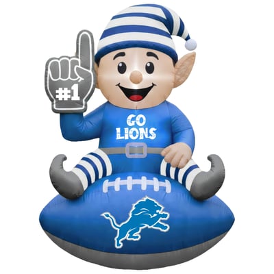 Detroit Lions 4' Elf on a Football Outdoor Yard Inflatable